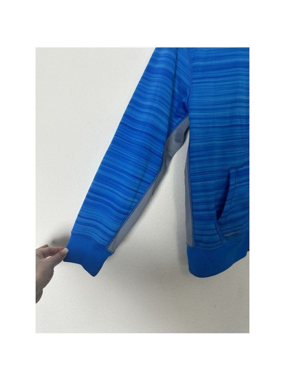 Nike Therma Fit Zip Front Hooded Sweatshirt Youth XL Blue Athleisure Sporty - Picture 6 of 9